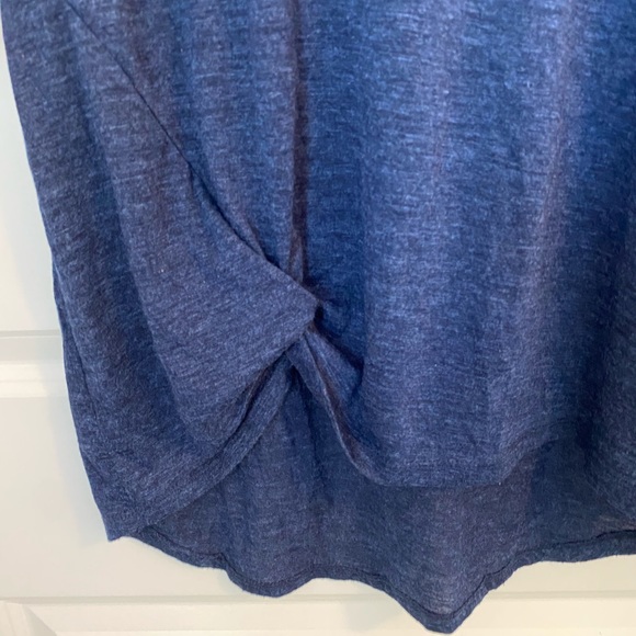 Navy Blue Twist Front Tee - Picture 2 of 5